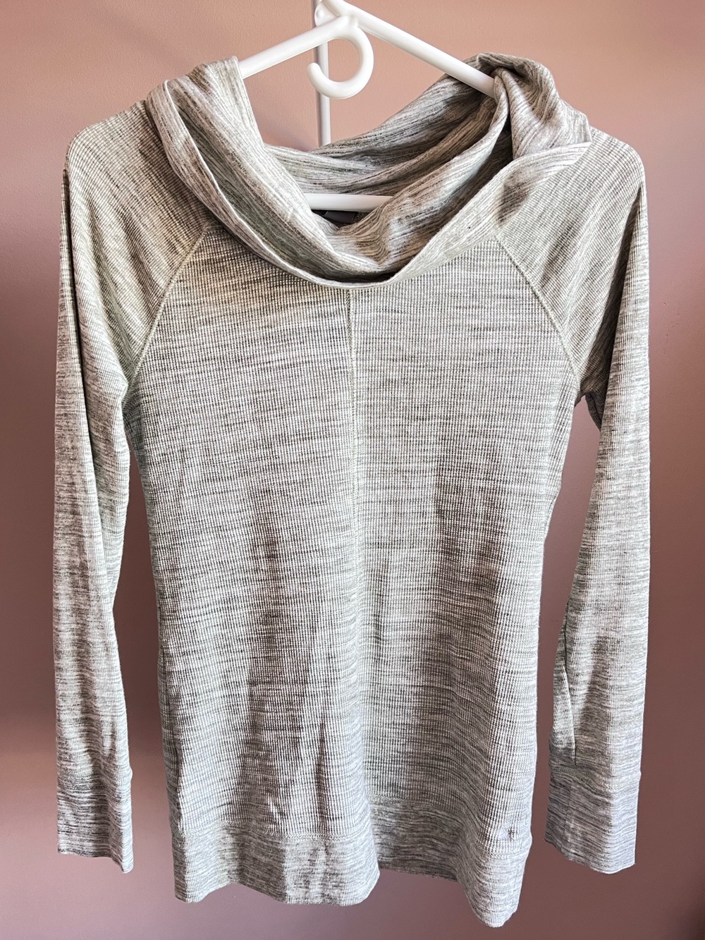Eddie Bauer Light Heather Gray Cowl Neck Sweater